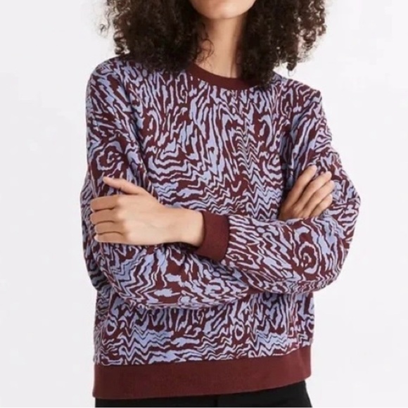 Madewell (Re)sourced Cotton Oversized Crew
Sweatshirt in Tigerized Print, Size M - Picture 1 of 8
